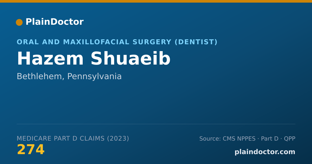 Shareable card for Hazem Shuaeib - Oral and Maxillofacial Surgery (Dentist), Bethlehem, PA