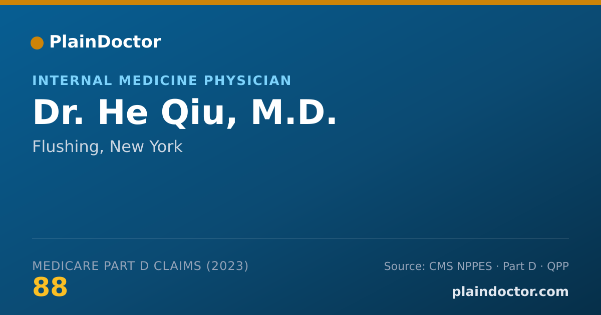 Shareable card for He Qiu, M.D. - Internal Medicine Physician, Flushing, NY