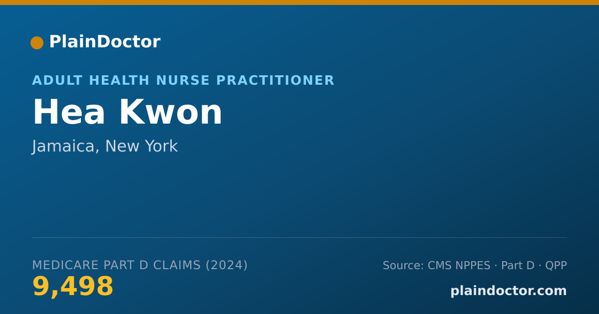 Shareable card for Hea Kwon - Adult Health Nurse Practitioner, Jamaica, NY