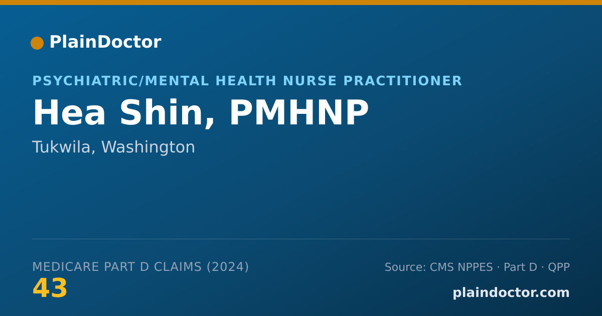 Shareable card for Hea Shin, PMHNP - Psychiatric/Mental Health Nurse Practitioner, Tukwila, WA