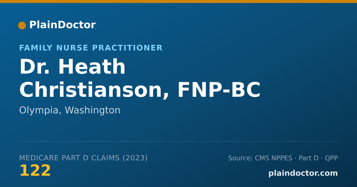 Shareable card for Heath Christianson, FNP-BC - Family Nurse Practitioner, Olympia, WA