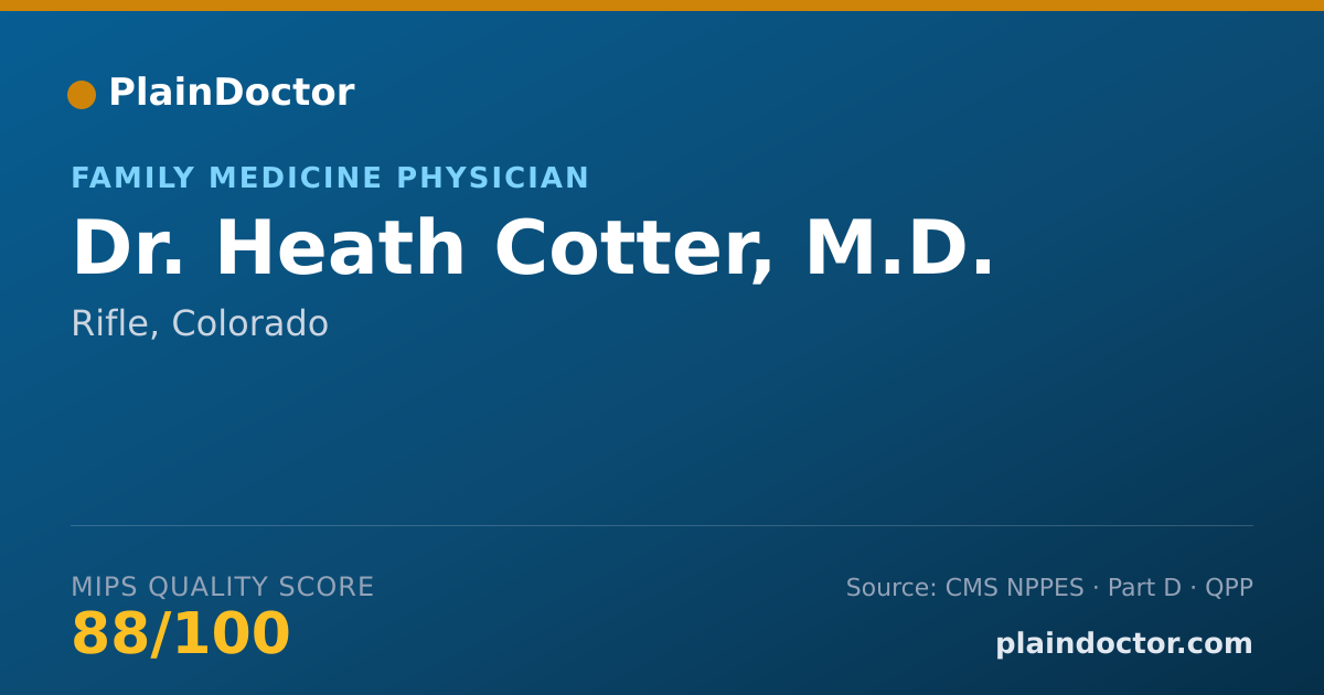Shareable card for Heath Cotter, M.D. - Family Medicine Physician, Rifle, CO