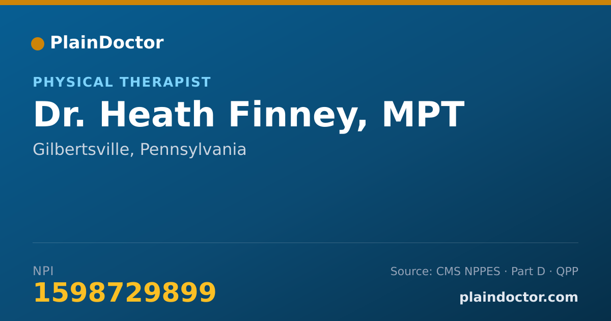 Shareable card for Heath Finney, MPT - Physical Therapist, Gilbertsville, PA