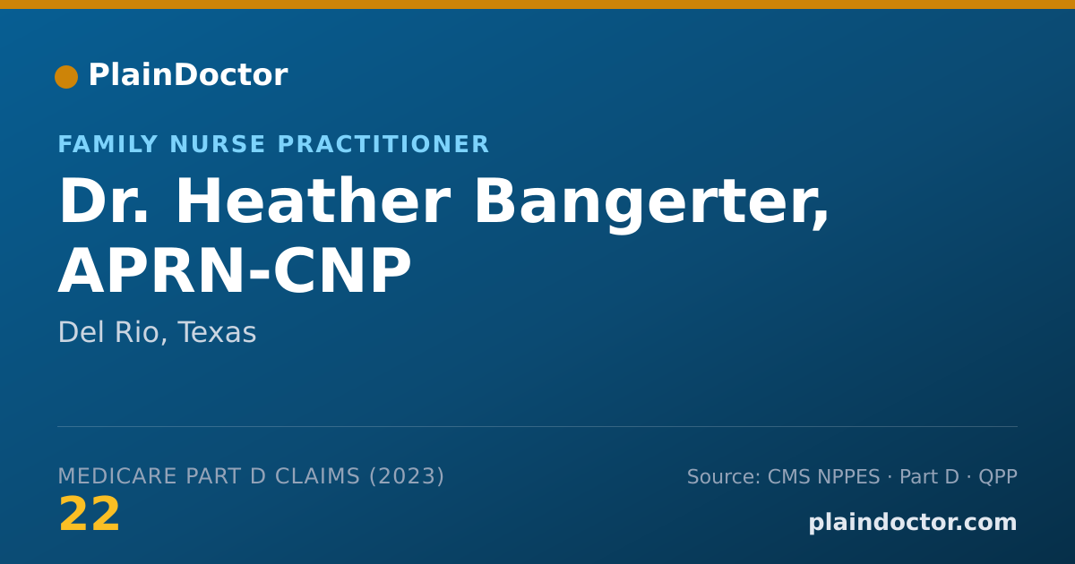 Shareable card for Heather Bangerter, APRN-CNP - Family Nurse Practitioner, Del Rio, TX