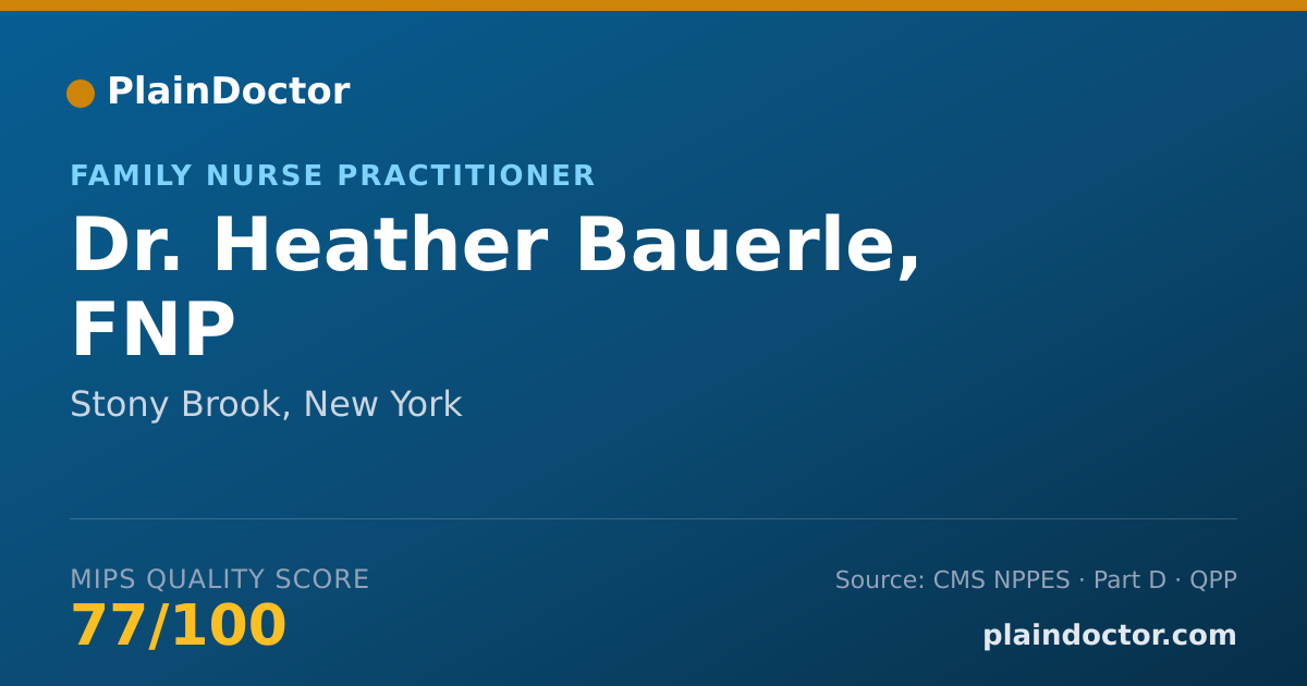 Shareable card for Heather Bauerle, FNP - Family Nurse Practitioner, Stony Brook, NY