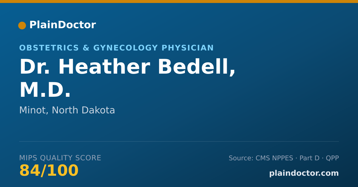 Shareable card for Heather Bedell, M.D. - Hospice and Palliative Medicine (Obstetrics & Gynecology) Physician, Minot, ND