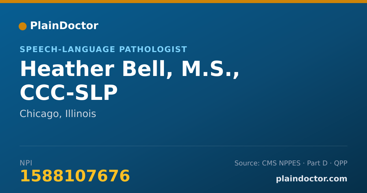 Shareable card for Heather Bell, M.S., CCC-SLP - Speech-Language Pathologist, Chicago, IL