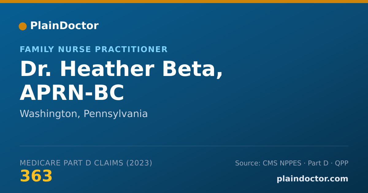 Shareable card for Heather Beta, APRN-BC - Family Nurse Practitioner, Washington, PA