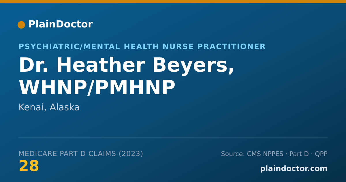 Shareable card for Heather Beyers, WHNP/PMHNP - Psychiatric/Mental Health Nurse Practitioner, Kenai, AK