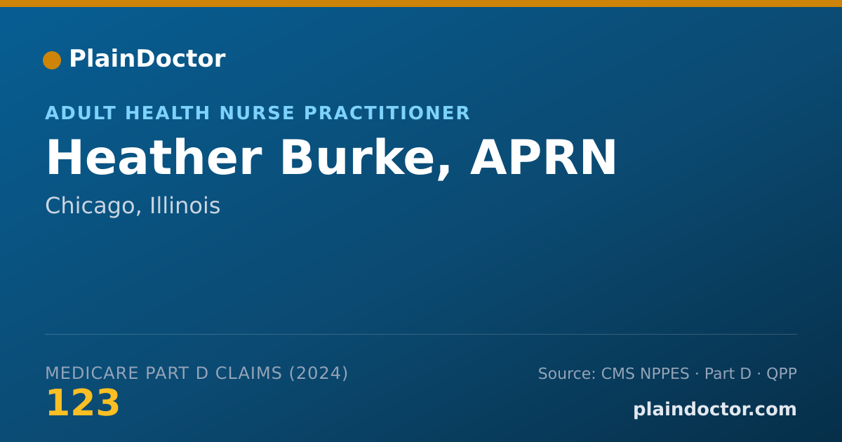 Shareable card for Heather Burke, APRN - Adult Health Nurse Practitioner, Chicago, IL