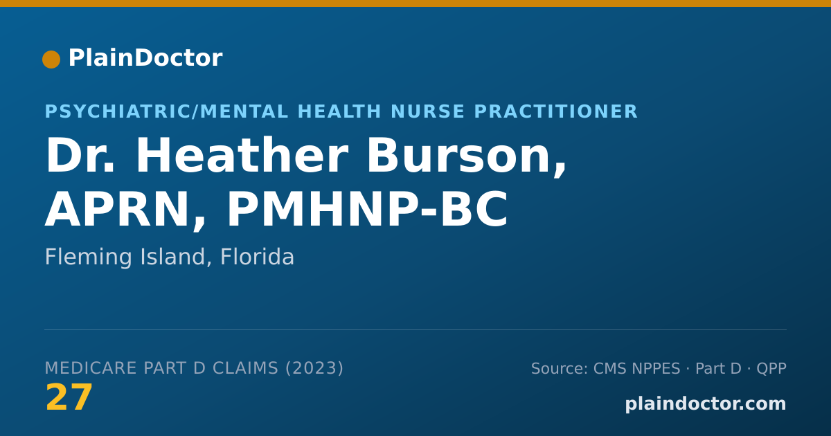 Shareable card for Heather Burson, APRN, PMHNP-BC - Psychiatric/Mental Health Nurse Practitioner, Fleming Island, FL