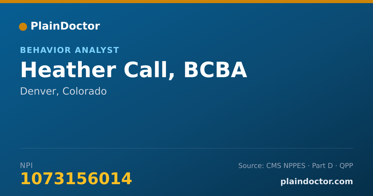 Shareable card for Heather Call, BCBA - Behavior Analyst, Denver, CO