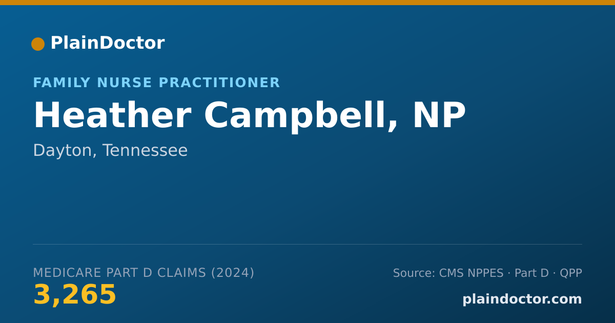 Shareable card for Heather Campbell, NP - Family Nurse Practitioner, Dayton, TN