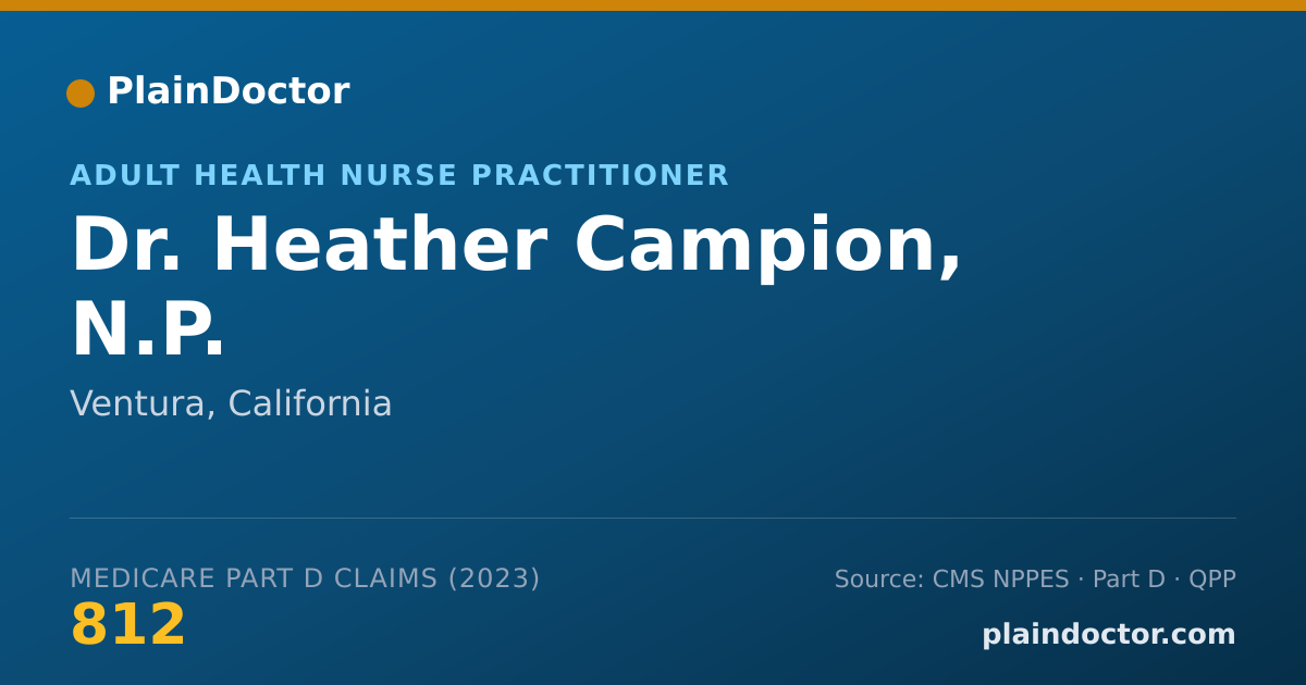 Shareable card for Heather Campion, N.P. - Adult Health Nurse Practitioner, Ventura, CA