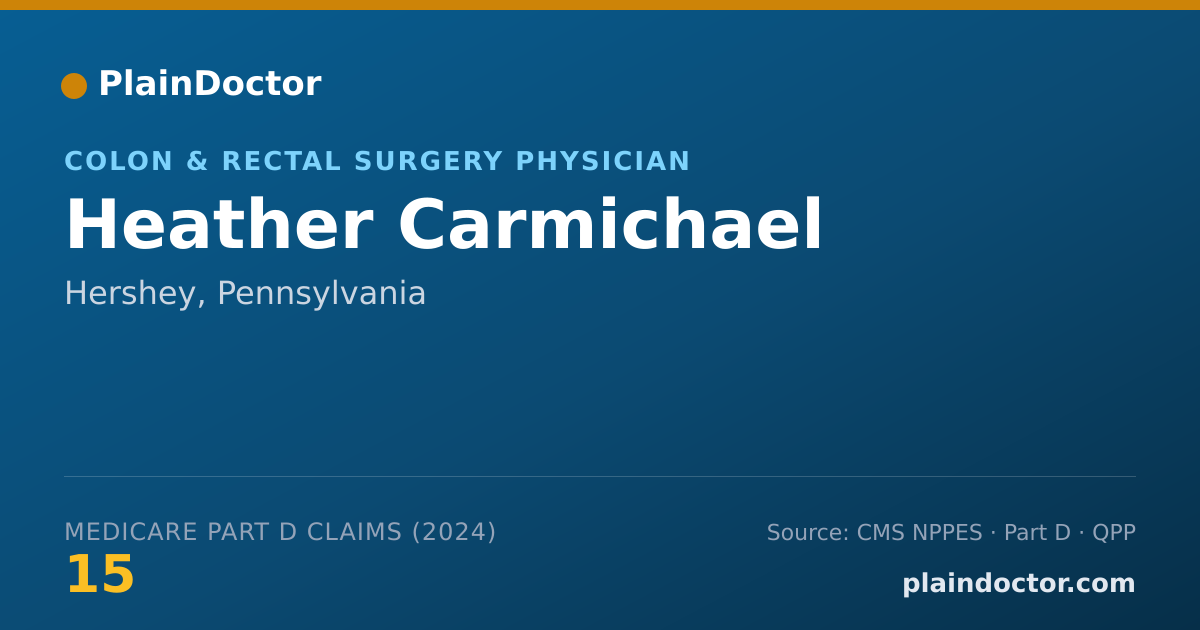 Shareable card for Heather Carmichael - Colon & Rectal Surgery Physician, Hershey, PA