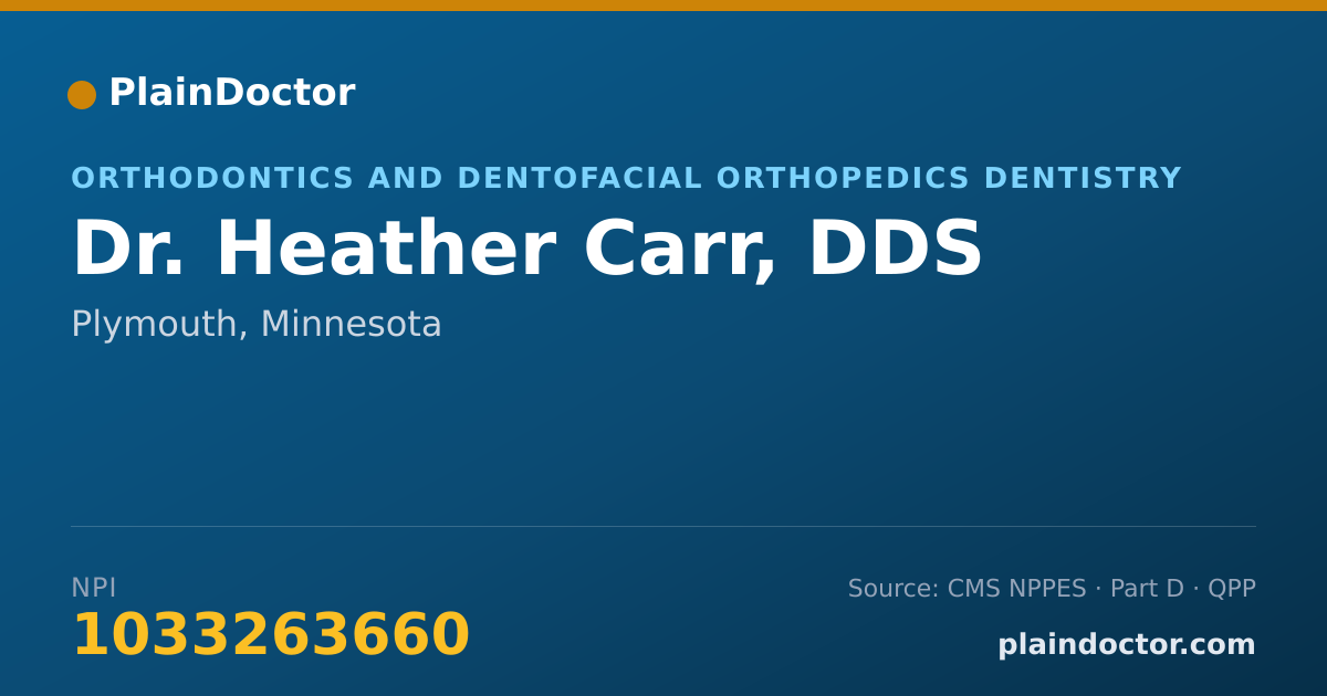 Shareable card for Heather Carr, DDS - Orthodontics and Dentofacial Orthopedics Dentistry, Plymouth, MN
