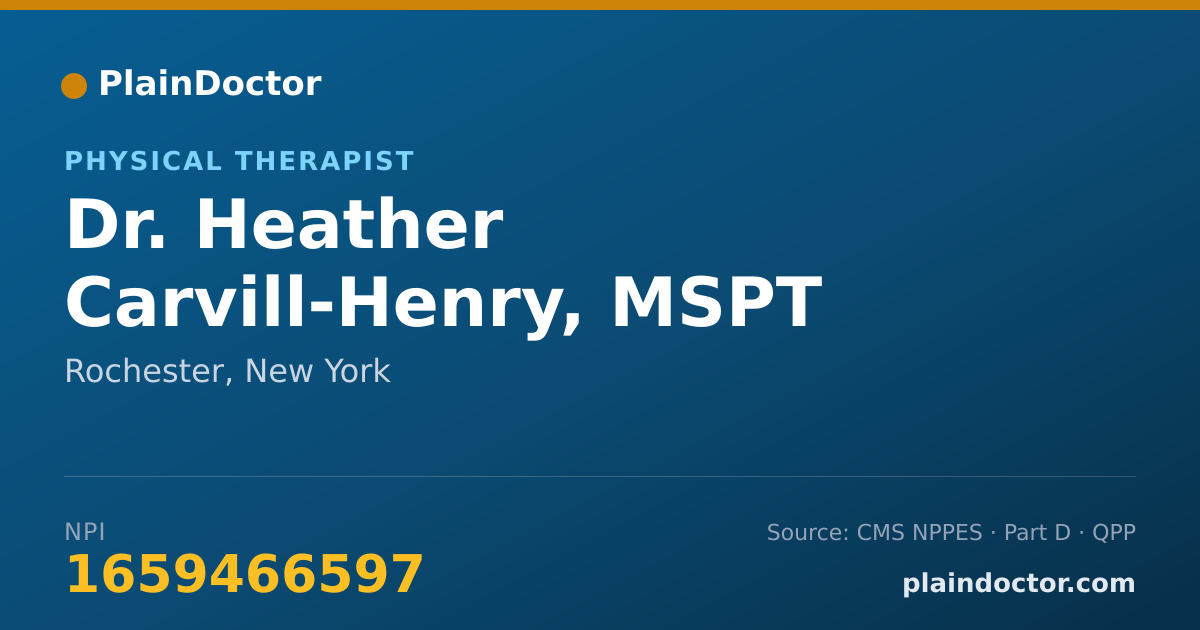 Shareable card for Heather Carvill-Henry, MSPT - Physical Therapist, Rochester, NY