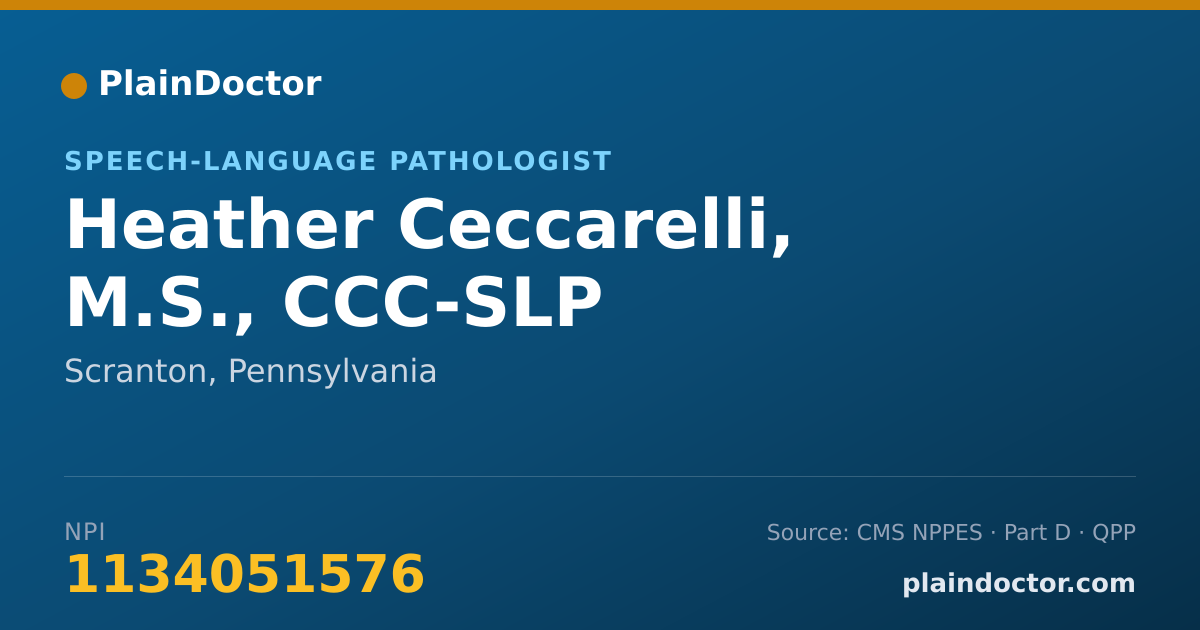 Shareable card for Heather Ceccarelli, M.S., CCC-SLP - Speech-Language Pathologist, Scranton, PA