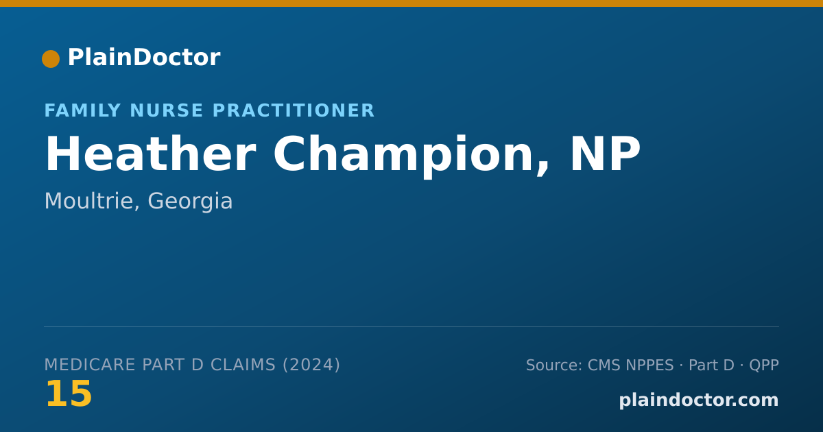 Shareable card for Heather Champion, NP - Family Nurse Practitioner, Moultrie, GA