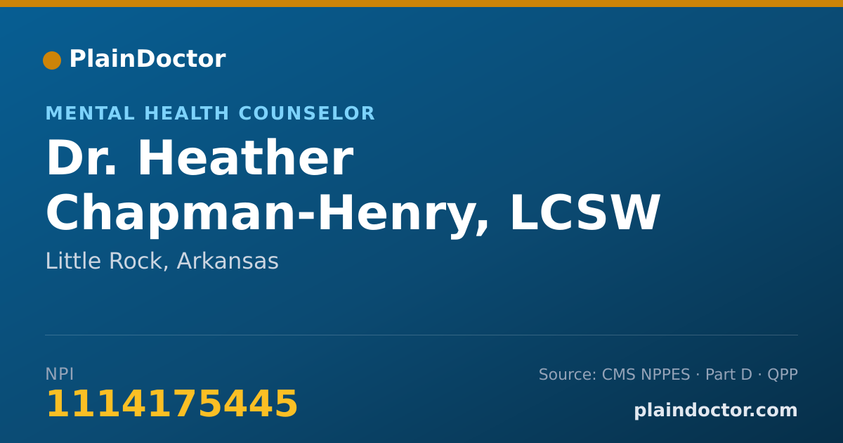 Shareable card for Heather Chapman-Henry, LCSW - Mental Health Counselor, Little Rock, AR