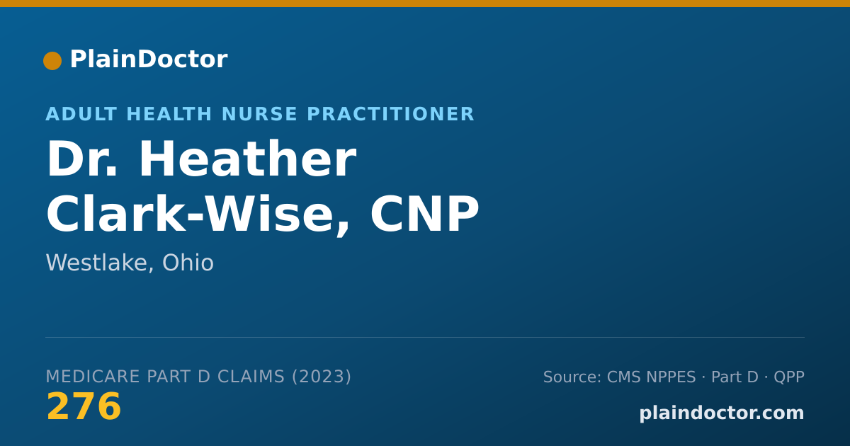 Shareable card for Heather Clark-Wise, CNP - Adult Health Nurse Practitioner, Westlake, OH
