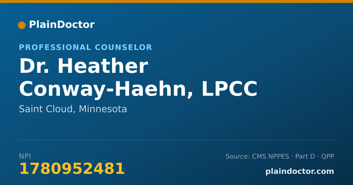 Shareable card for Heather Conway-Haehn, LPCC - Professional Counselor, Saint Cloud, MN
