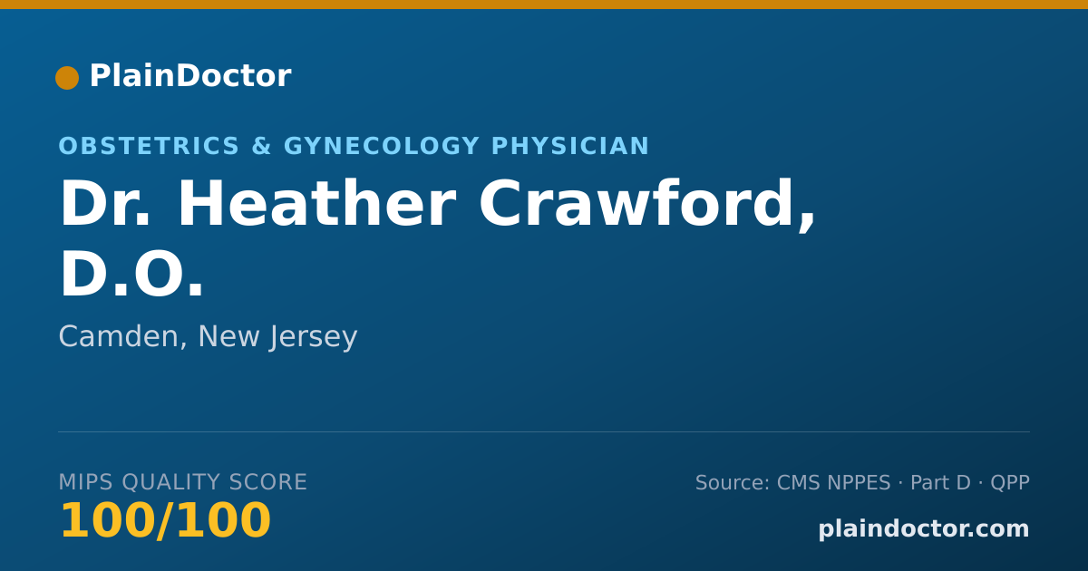 Shareable card for Heather Crawford, D.O. - Obstetrics & Gynecology Physician, Camden, NJ