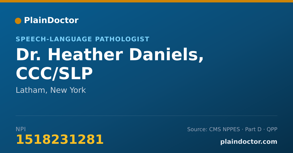 Shareable card for Heather Daniels, CCC/SLP - Speech-Language Pathologist, Latham, NY