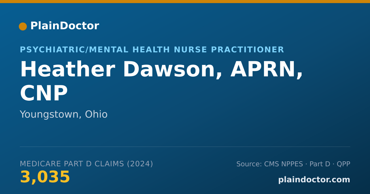 Shareable card for Heather Dawson, APRN, CNP - Psychiatric/Mental Health Nurse Practitioner, Youngstown, OH