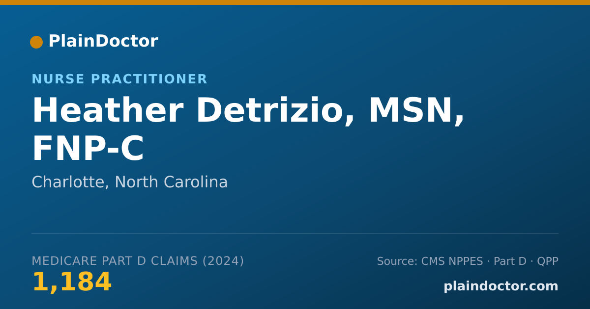 Shareable card for Heather Detrizio, MSN, FNP-C - Nurse Practitioner, Charlotte, NC