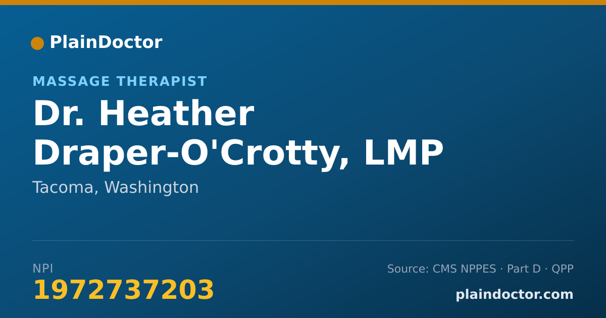 Shareable card for Heather Draper-O'Crotty, LMP - Massage Therapist, Tacoma, WA