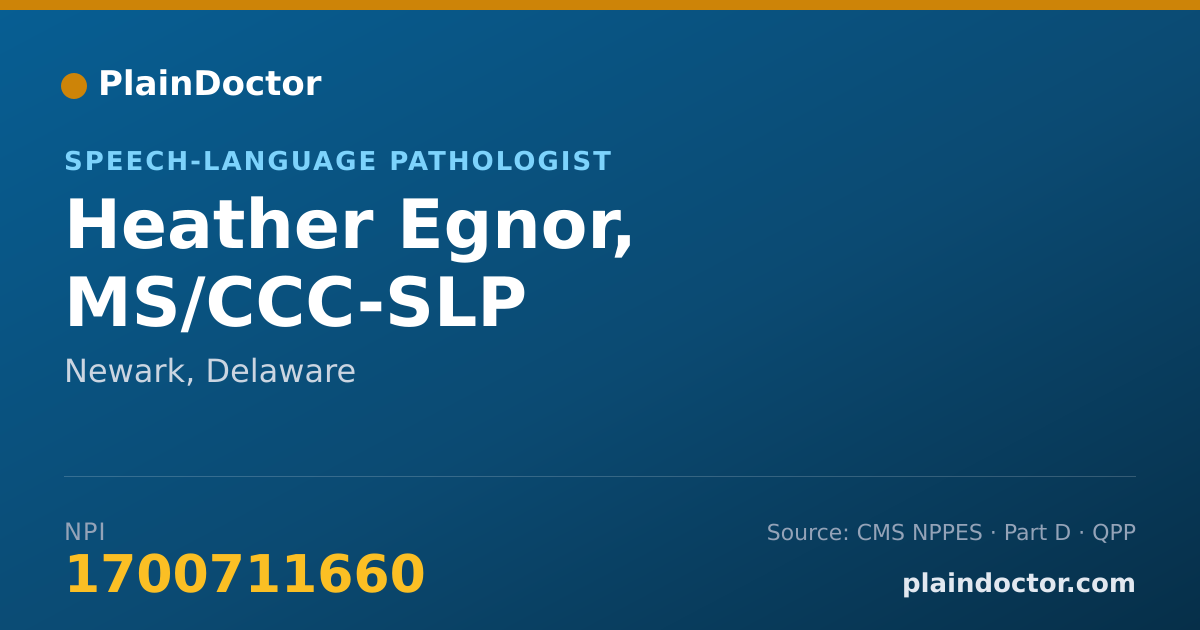 Shareable card for Heather Egnor, MS/CCC-SLP - Speech-Language Pathologist, Newark, DE