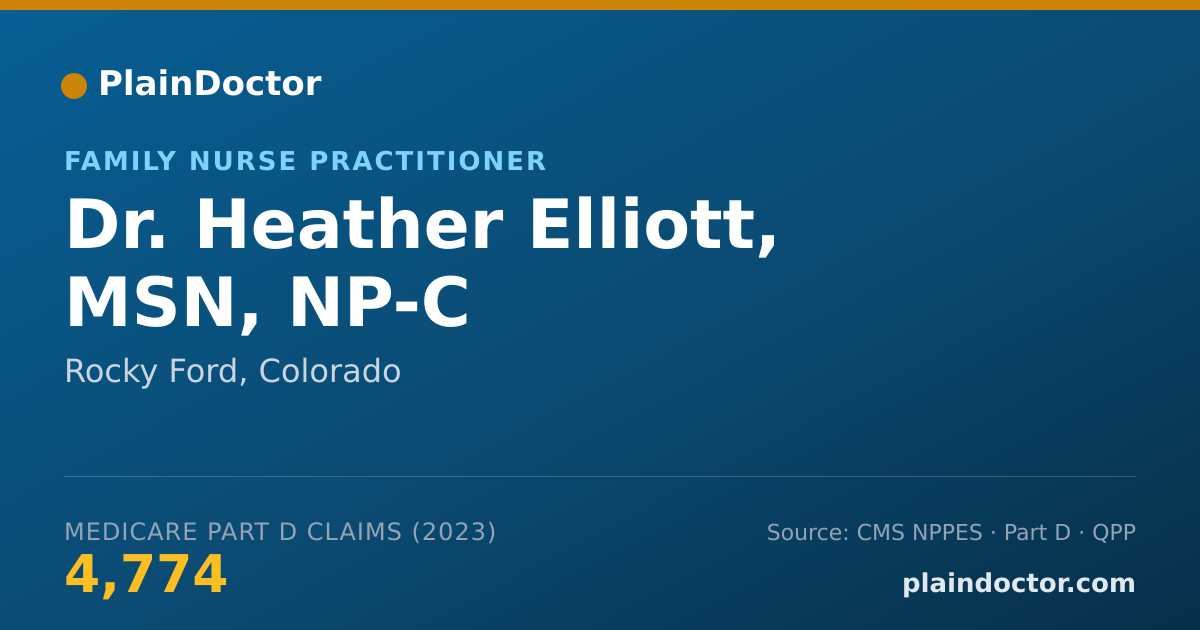 Shareable card for Heather Elliott, MSN, NP-C - Family Nurse Practitioner, Rocky Ford, CO