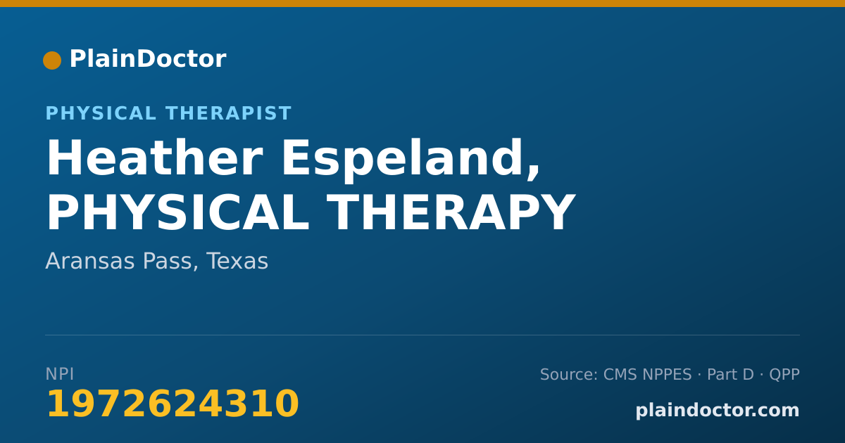 Shareable card for Heather Espeland, PHYSICAL THERAPY - Physical Therapist, Aransas Pass, TX