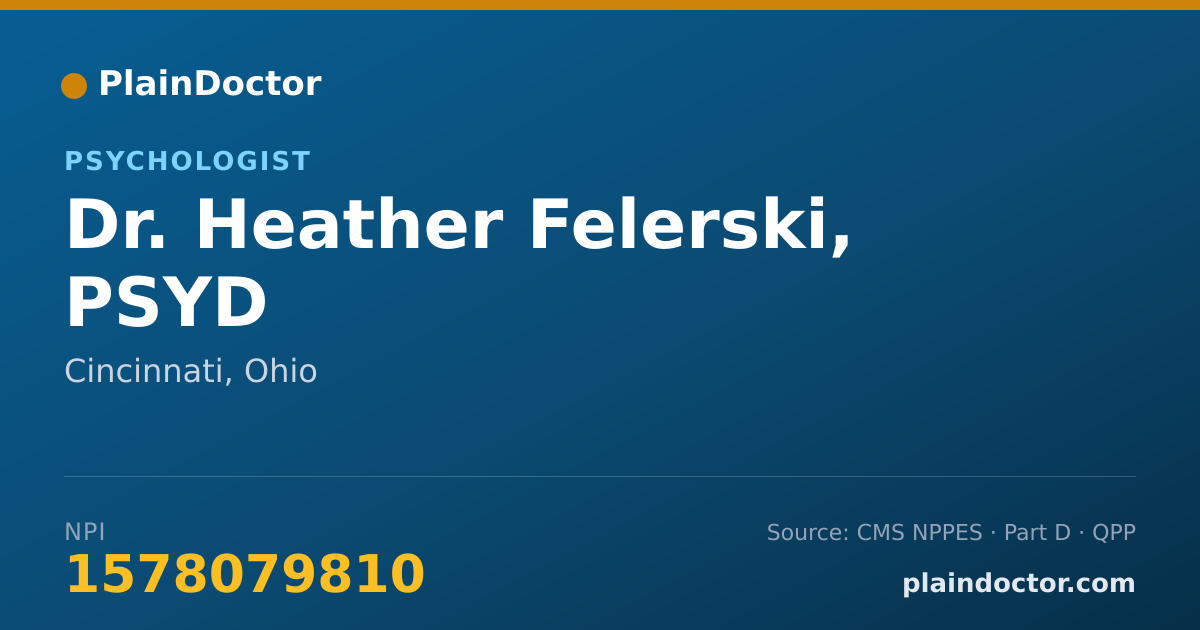 Shareable card for Heather Felerski, PSYD - Psychologist, Cincinnati, OH