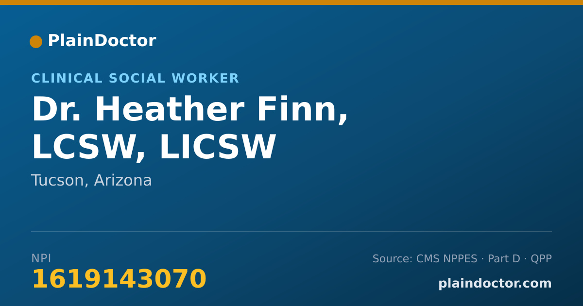Shareable card for Heather Finn, LCSW, LICSW - Clinical Social Worker, Tucson, AZ