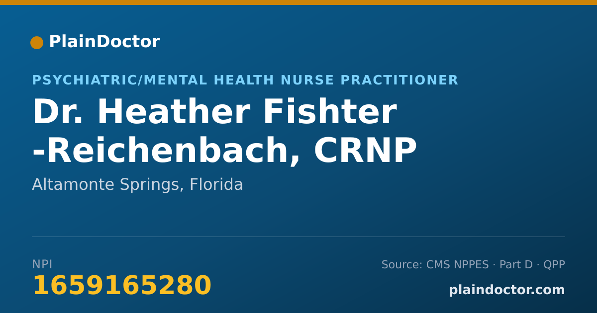 Shareable card for Heather Fishter -Reichenbach, CRNP - Psychiatric/Mental Health Nurse Practitioner, Altamonte Springs, FL