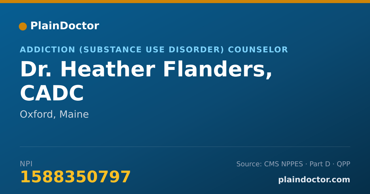 Shareable card for Heather Flanders, CADC - Addiction (Substance Use Disorder) Counselor, Oxford, ME