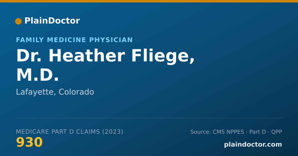 Shareable card for Heather Fliege, M.D. - Family Medicine Physician, Lafayette, CO