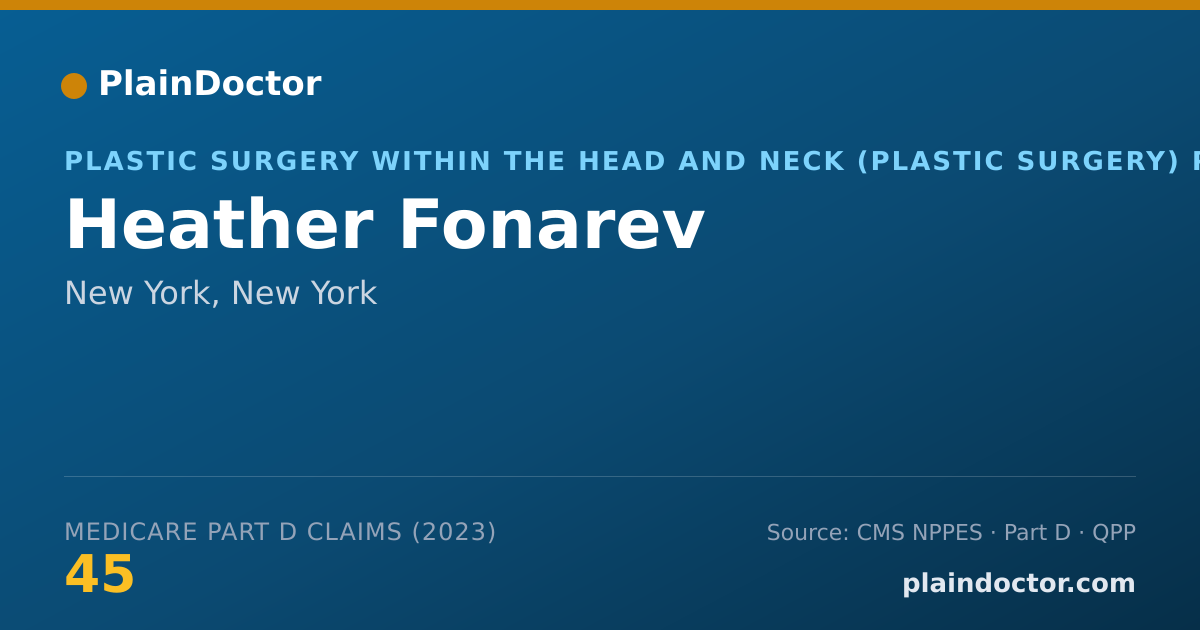 Shareable card for Heather Fonarev - Plastic Surgery Within the Head and Neck (Plastic Surgery) Physician, New York, NY