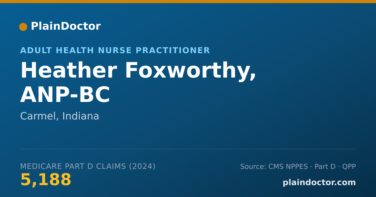 Shareable card for Heather Foxworthy, ANP-BC - Adult Health Nurse Practitioner, Carmel, IN