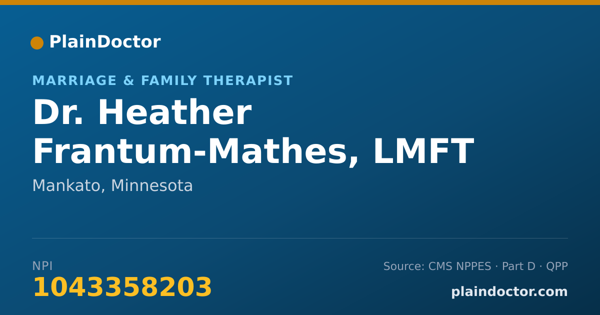 Shareable card for Heather Frantum-Mathes, LMFT - Marriage & Family Therapist, Mankato, MN