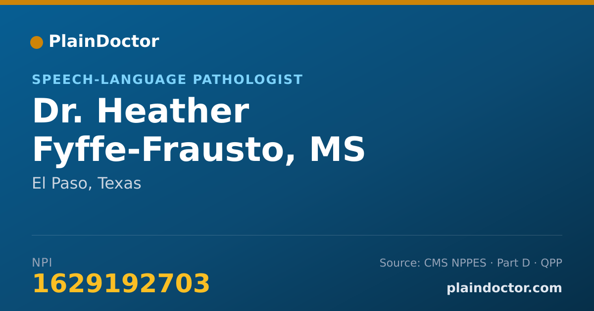 Shareable card for Heather Fyffe-Frausto, MS CCC-SLP - Speech-Language Pathologist, El Paso, TX