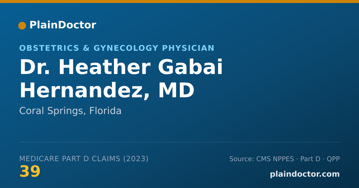 Shareable card for Heather Gabai Hernandez, MD - Obstetrics & Gynecology Physician, Coral Springs, FL