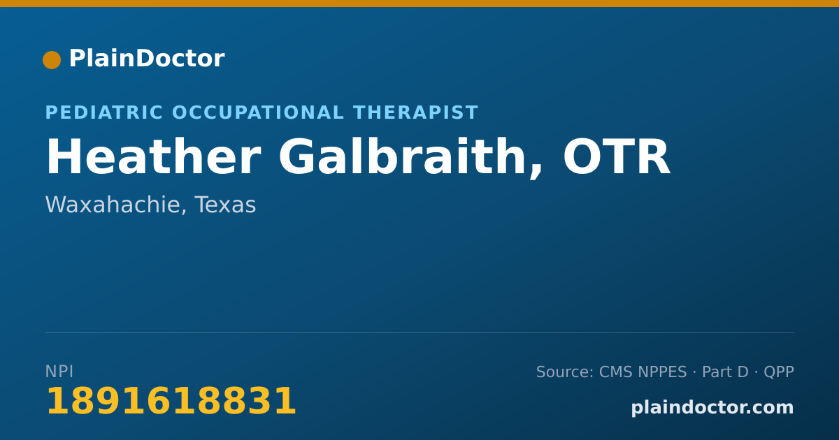 Shareable card for Heather Galbraith, OTR - Pediatric Occupational Therapist, Waxahachie, TX