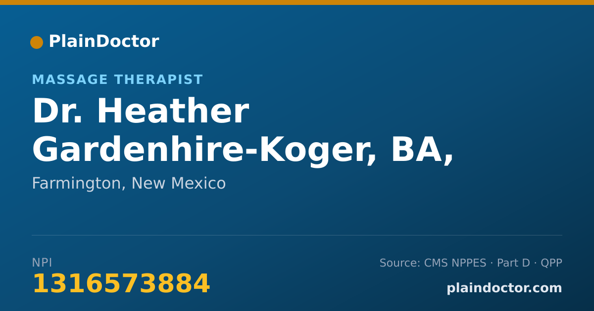 Shareable card for Heather Gardenhire-Koger, BA, LMT - Massage Therapist, Farmington, NM