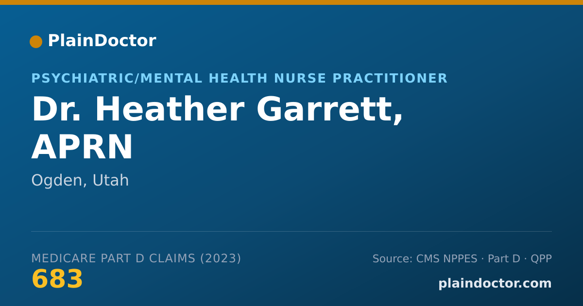 Shareable card for Heather Garrett, APRN - Psychiatric/Mental Health Nurse Practitioner, Ogden, UT