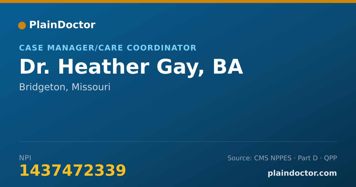 Shareable card for Heather Gay, BA - Case Manager/Care Coordinator, Bridgeton, MO