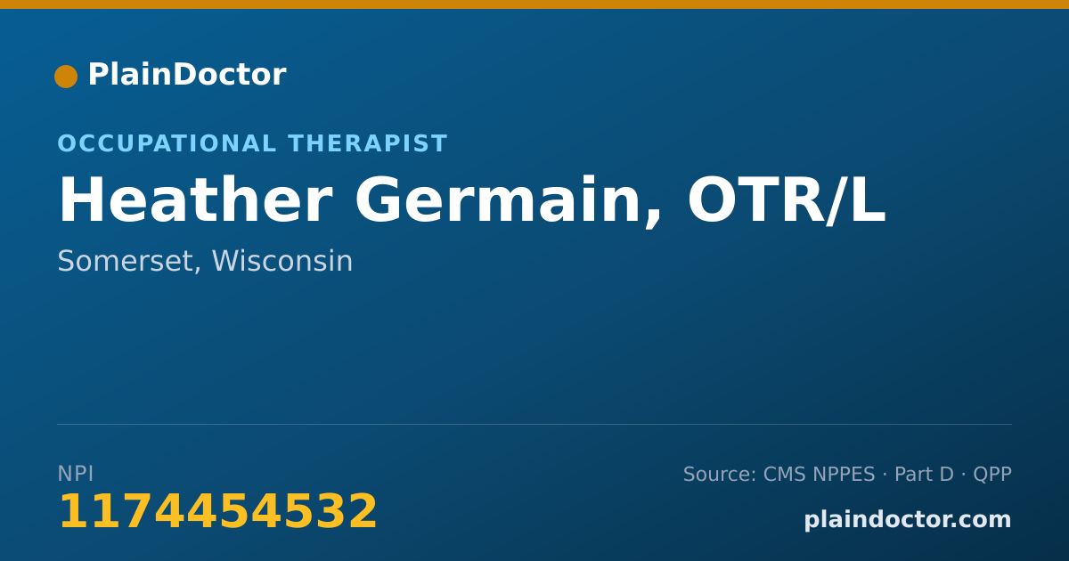 Shareable card for Heather Germain, OTR/L - Occupational Therapist, Somerset, WI