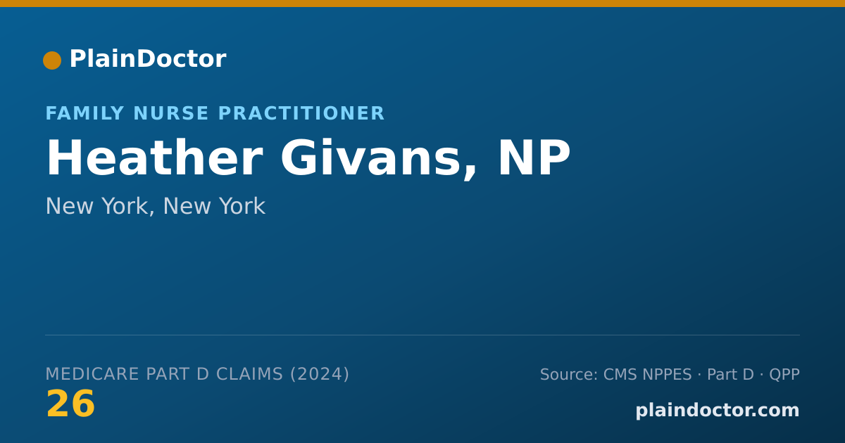 Shareable card for Heather Givans, NP - Family Nurse Practitioner, New York, NY